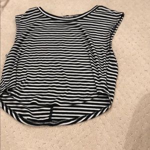 Black and white stripe muscle tee